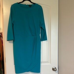 The Limited Blue Sheath Dress 3/4 Sleeve Crew Neck